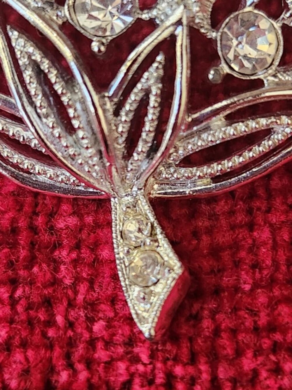 Vtg 70's Sarah Coventry Sparkle Lites Rhinestone Bouquet Brooch Pin Silver Tone - Picture 8 of 12